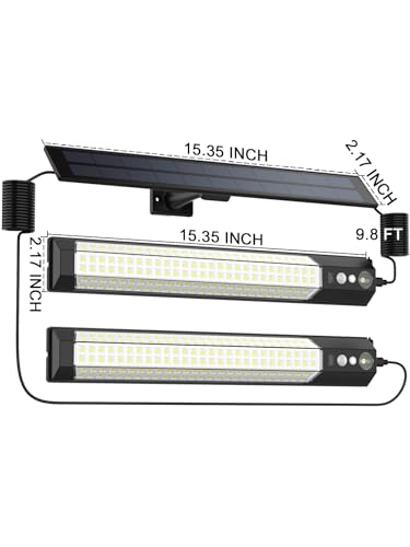 Solar sensor lights, outdoor high-brightness lighting, motion sensor sensing, independent solar charging panel, detachable handheld lighting, safety lights suitable for porches, garages and courtyards