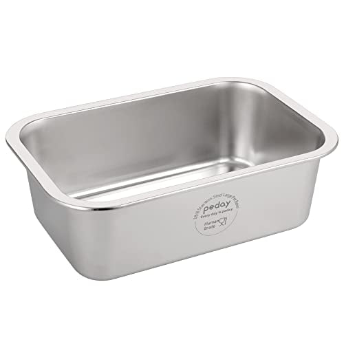 PEDAY 2.64 Gallon Extra Large Dog Water Bowl, Human Grade Stainless Steel, for Extra Large Sized Dogs - Silver Classic - color: Silver Classic, size: 2.64 gallon