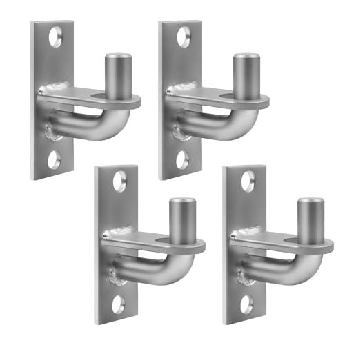 Heavy Duty Gate Hinges,4Pack Wall Mount Gate Hinge with 5/8 Hinge Pin,Fence Post Chain Link Gate Hinge for Farm Gates, Fences, Barns, Sheds & Outdoor Gates (Screws Not Included) - color: Silver, size: 4 Pack