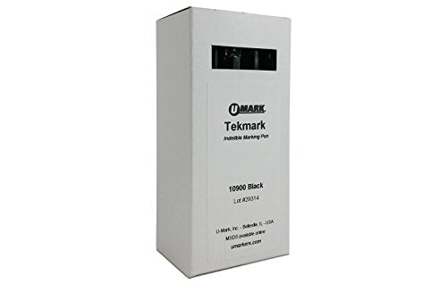 U-Mark Tekmark Indelible Marking Pen 1.5mm Pencil Point Tip, Marks On Wood Plastic Metal Packaging Tape Pallets Crates, 12 Pack, Black - color: Black