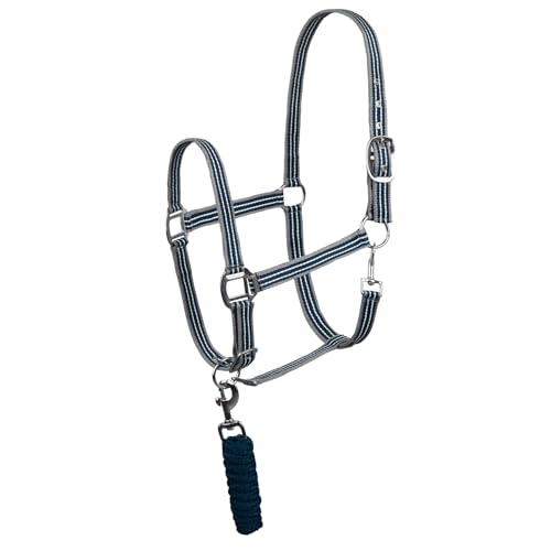HORZE Munich Adjustable Horse Halter and 7' Lead Rope Set - Reflecting Pond - Horse - color: Reflecting Pond