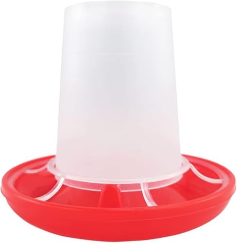 Chicken Feeder and Waterer Set Bird Small Poultry Feeder Flip Top Bird Small Poultry Feeding for Pigeon Chick Drinker Duckling Quail Feeding Dispenser,Poultry Feeding Supplies (5.4Ounce,Red)