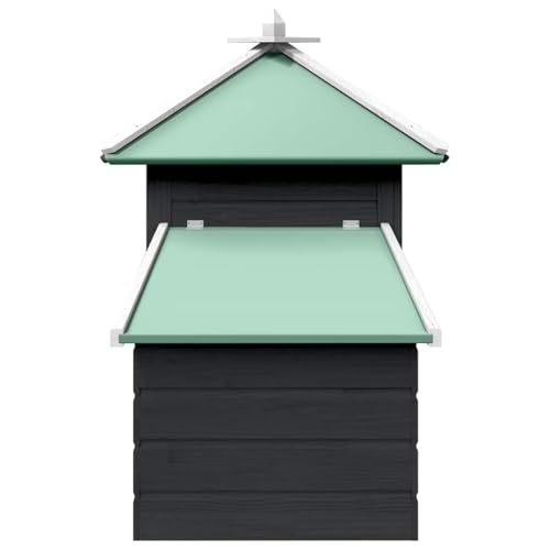 Rustic Chicken Coop 75x75x40 in Grey Solid Firwood Plywood Nest Box Large Run Outdoor Poultry House Easy Clean for Backyard Small Flock - color: Grey