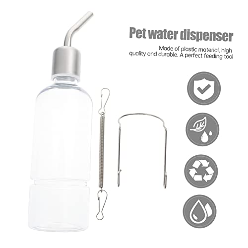 2pcs Hanging Water Bottle Dispenser for Rabbits Chinchillas Guinea Pigs Leakproof Durable Pet Drinking Transparent Design for Easy Monitoring