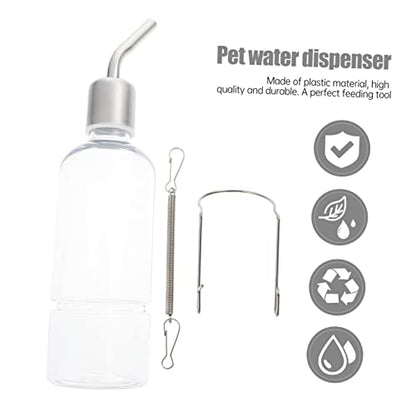 2pcs Hanging Water Bottle Dispenser for Rabbits Chinchillas Guinea Pigs Leakproof Durable Pet Drinking Transparent Design for Easy Monitoring