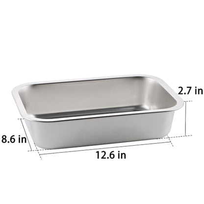 2 Pack Heavy Duty Metal Chicken Feeder Trough Water Feeder Large Capacity Feed Trough Bucket for Chicken Duck Pig Deer Livestock Pet Poultry