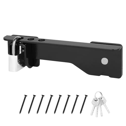 Kryonix 7.5" Flip Gate Latch Lock with 3 Padlock Hole, Heavy Duty Carbon Steel Door Latch for Outdoor Wooden Fence, 180° Adjustable Double Gate Latch for Sliding Swing Open Gate,Barn Door - size: 1PCS-Upgraded
