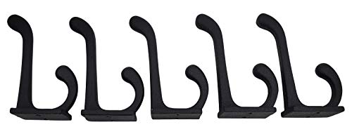 Cast Iron Coat Hooks - Wall Mounted Rustic Farmhouse Matte Black Cast Iron DIY Coat Towel Hat Scarf Bags Hook 5-Pack - style: Modern (Black)
