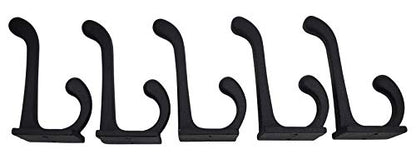 Cast Iron Coat Hooks - Wall Mounted Rustic Farmhouse Matte Black Cast Iron DIY Coat Towel Hat Scarf Bags Hook 5-Pack - style: Modern (Black)