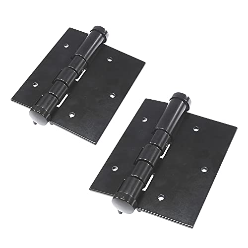 Pair of Aluminum Black Self-Closing Fence Gate Hinges for Aluminum | Vinyl | Iron | Wood Gates (Black)