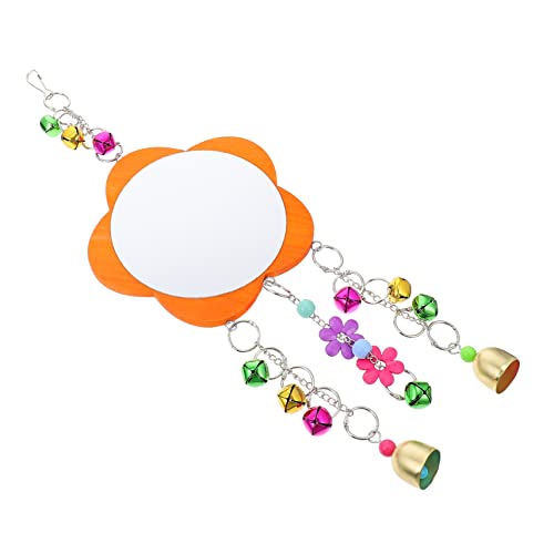 Hemoton 1pc Bird Mirror Bell Rooster Hanging Mirror Toy for Chickens for Cages Farms Gardens and Pet Supplies Easy to Install and Fun for Pets