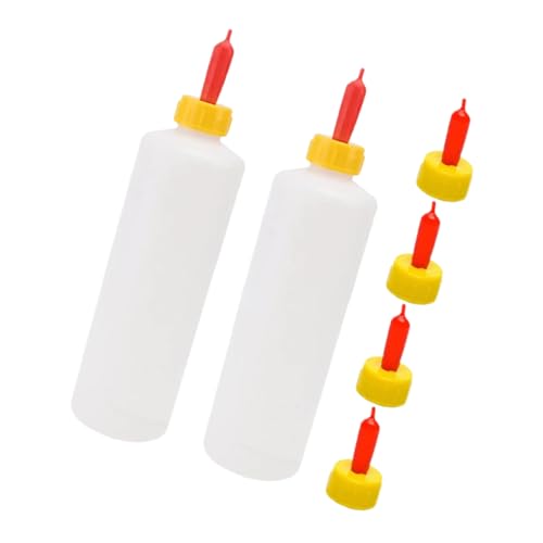 2sets Lamb Feeding Bottles Replaceable Milk Bottles for Small Animals Daily Use Feeding Container for Newborn Livestock Capacity with Multi Nipples for Farm Use