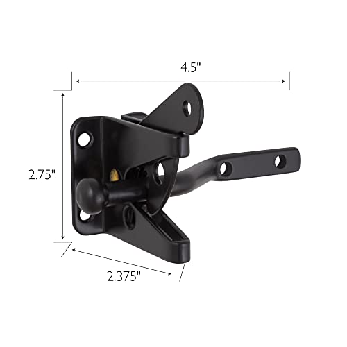 Design House 189407-MB Self-Locking Heavy Duty Gate Latch 2-Pack Matte Black - color: Matte Black, size: 2-Pack Gate Latch or Lock