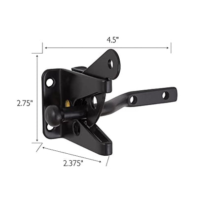 Design House 189407-MB Self-Locking Heavy Duty Gate Latch 2-Pack Matte Black - color: Matte Black, size: 2-Pack Gate Latch or Lock