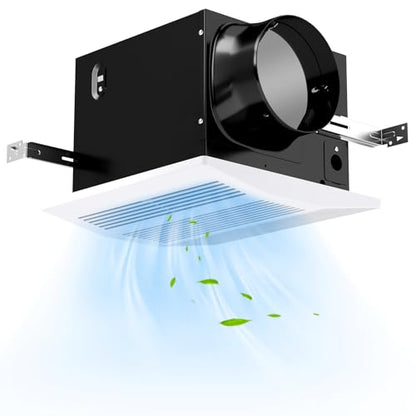 COSTWAY 200 CFM Bathroom Exhaust Fan, Ceiling Mount Exhaust Ventilation Fan for 200 Sq.Ft, Household Bath Vent Fan w/Metal Housing, 6 Inches Duct, 2 Sones Quiet Operation, White - size: 200 CFM