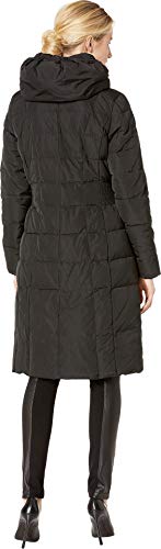 Cole Haan Women's Long Quilted Puffer Coat Down Jacket - color: Deep Black, size: Medium