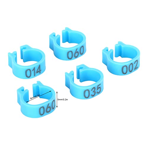 Gavigain 8mm Pigeon Leg Bands 0-100 Numbers Chicken Identification Leg Bands for Bantam Finch Dove Lovebird Coturnix Quail (Blue) - color: Blue