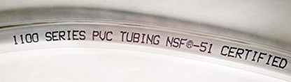 3/16" ID (5 mm) 7/16" OD (11 mm) Food Safe Certified (NSF 51) Vinyl PVC tubing Multipurpose Food Grade Beer Brewing Line Clear Tubing, Kegerator, Wine Making, Aquaponics, Air Hose (100 Feet) - size: 100 Feet
