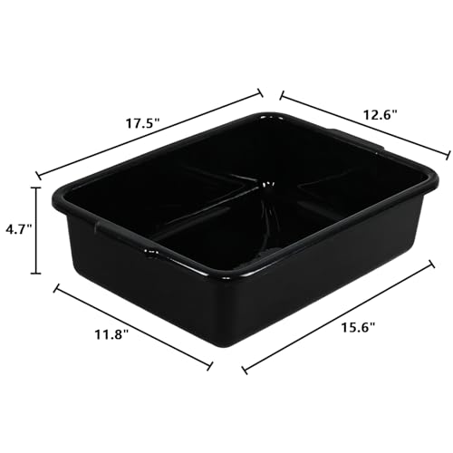 12-Pack Commercial Bus Tubs, Bus Box/Tote Box, Wash Basin Tub with Handles, Black (13 L) - size: 13 L