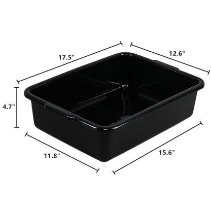 12-Pack Commercial Bus Tubs, Bus Box/Tote Box, Wash Basin Tub with Handles, Black (13 L) - size: 13 L