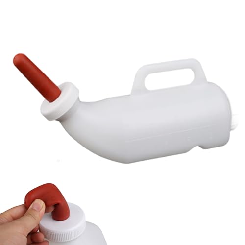 Calf Bottle, 2L Horizontal Calf Bottles and Nipples with Large Capacity & 2 Soft Silicone Nipple for Safe Feeding Bottle