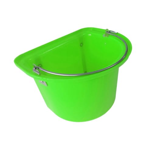 predolo Horse Feeder Feed Bucket Wear Resistant Sturdy PP Metal Ergonomic Handle Easy to Carry Suitable for Equestrian Stable Outdoor barn Livestock Care, Green - color: Green