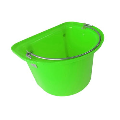 predolo Horse Feeder Feed Bucket Wear Resistant Sturdy PP Metal Ergonomic Handle Easy to Carry Suitable for Equestrian Stable Outdoor barn Livestock Care, Green - color: Green