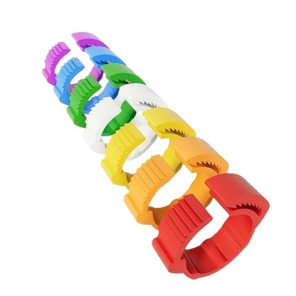 Aisoway 100 Pcs Poultry Identification Leg Rings Adjustable Clip-on Digital Label Buckle Bands Random Color for Chicken 100PC yellow - size: yellow