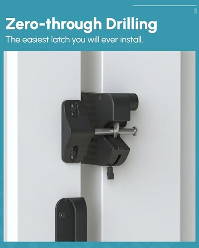 Keystone Traverse Gate Latch - Easy Install, Key-Lockable, No Drilling, Vinyl Fence Latch with Stainless Steel Screws, Adjustable for 5” Posts, Reversible Mounting for Home Security Systems