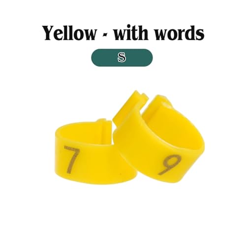 200 Pcs 16Mm Chicken Duck Leg Rings with Number Animal Identification Tool for Poultry Sign Foot Loop Buckle Clip Farm Supplies(S-Yellow) - color: S-Yellow