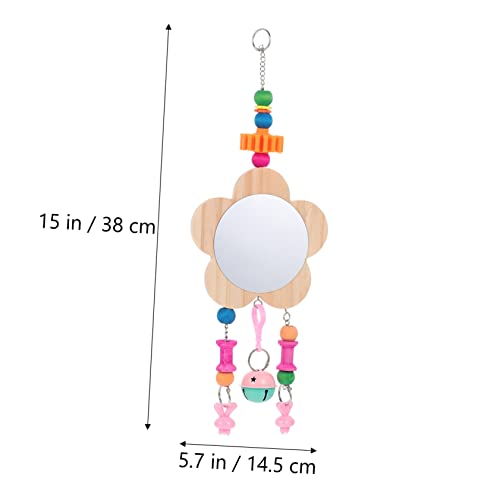 Creative Wooden Mirror Toy for Chickens Hens Interactive Pet Mirror Pendant for Playtime Relief for Chicken Farms