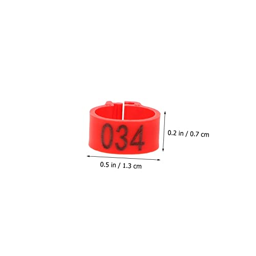 Mipcase 100 Pcs Pigeon Foot Band Rings 10mm Plastic Bird Leg Bands for Identification Suitable for Pigeons Chickens and Other PET Birds - color: Red