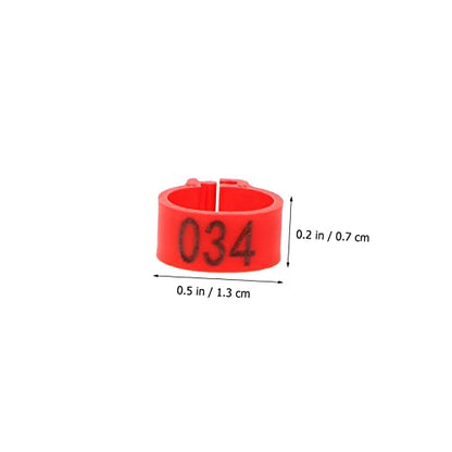 Mipcase 100 Pcs Pigeon Foot Band Rings 10mm Plastic Bird Leg Bands for Identification Suitable for Pigeons Chickens and Other PET Birds - color: Red