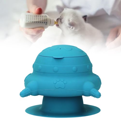 Silicone Puppy Milk Feeder 4 Nipples Small Puppy Nursing Station, Puppy Bottles Simulates Mother's Milk, Feeding Multiple Young Animals, Suitable for Pet Owners - color: Navy Blue