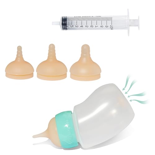 Doggiema Puppy Feeder Bottle, Silicone Feeding Nipple and Syringes for Puppies - size: Small Dog (150ml)