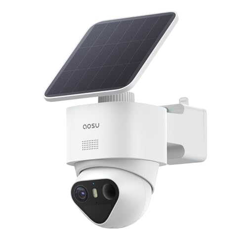 aosu T2 Ultra 4K Security Cameras Wireless Outdoor, TrueColor Night Vision, AI Triple Detection, 360° Auto Tracking, Solar Powered WiFi Camera for Home Security, 1Pack - style: SolarCam