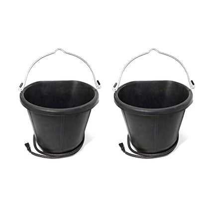 Farm Innovators FB-15R 4.5 Gallon Rubber 90 Watt Heated Bucket w/Built in Thermostat to Resist Cold (2 Pack) - color: 4.5 Gallon, size: 2 Pack