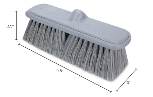 SPARTA Flo-Thru Heavy-Duty Deck Scrub Brush Nylon Bristled, Boat and Floor Scrub Broom with Protective Bumper for Floors and Large Equipment, Plastic, 9.5 Inches, Gray - color: Gray