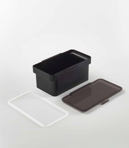 YAMAZAKI Home Tower Airtight Pet Food Storage Container - Cat And Dog Food Holder Bin With Transparent Lid And Handle - Small - Polypropylene - 0.8 Gallons, 3 Liters - color: Black, size: Small