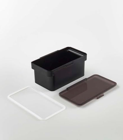 YAMAZAKI Home Tower Airtight Pet Food Storage Container - Cat And Dog Food Holder Bin With Transparent Lid And Handle - Small - Polypropylene - 0.8 Gallons, 3 Liters - color: Black, size: Small