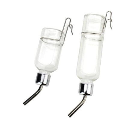 2 Pcs Pet Cage Water Bottle No Drip Small Animal Water Bottle, Hanging Waterer for Rabbit, Guinea Pig, Hedgehog, Squirrel, Rat, Chinchilla, Hamster Dispenser Bottle