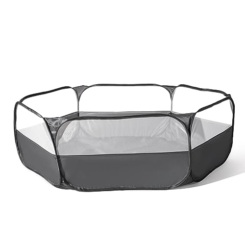 Foldable Ball Pit for Toddlers, Large Pop Up Ball Pits Kids Play Tent Crawl Playpen Ball Pool Playhouse Playpen with Storage Bag, for Boys Girls Dogs Cats Ferrets Indoor Outdoor, Dark Gray - color: Gray