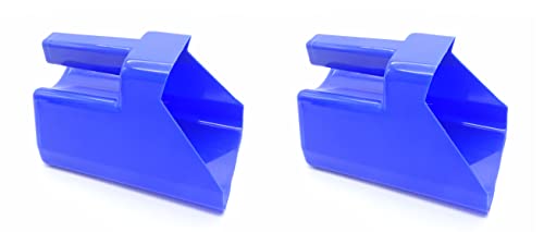 3 Quart Feed and Pet Food Scoop for Farm Animals and Pets - Stackable - Durable - color: Blue 2 Pack