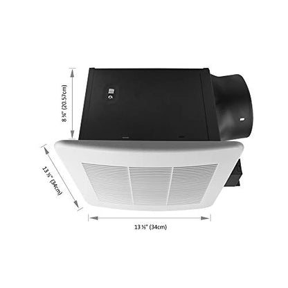 BV Bathroom Exhaust Fan 140CFM - Bathroom Fan 1.0 Sones, 6" Duct Collar, Rooms Up to 140 Sq. Ft.| Energy-Saving Ventilation Fan, Stainless Steel - No Attic Access | Ultra-Quiet HVI 2100,UL Certified - size: 140 CFM