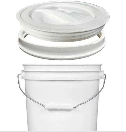 House Naturals 2 Gallon Food Grade Plastic Bucket Purple with Screw on Lid Made in USA (Pack of 5)
