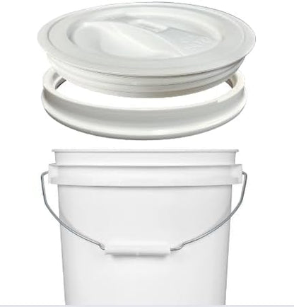House Naturals 2 Gallon Food Grade Plastic Bucket Purple with Screw on Lid Made in USA (Pack of 5)