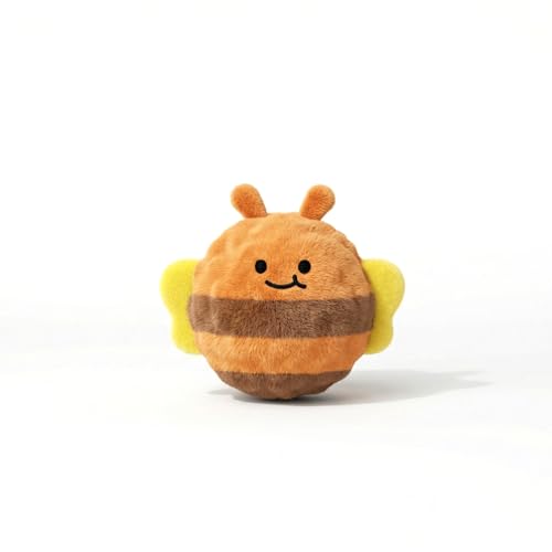 Mini Fluffy Squeaky Pet Ball for Small Dogs and Cats, 2-Inch Soft Plush Indoor Toy Ball, Gentle Interactive Play, 1 Pack Bee - color: Bee