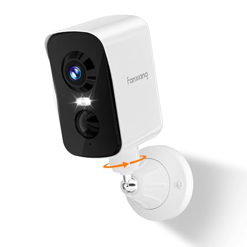fanxiang 2K Wireless Security Camera Outdoor Rechargeable Battery Camera WiFi, 300° Pan Rotating, AI Motion Detection, PIR, Color Night Vision, Spotlight, Siren, Two-Way Talk, IP65, SD/Cloud Storage - style: Battery Camera