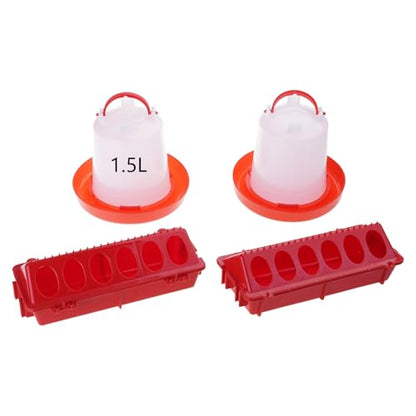 Spill Feed Set Poultry Trough Waterer for Small Scale Livestock Care Treat Feeding Tool Backyard Chicken Supplies Chicken Accessories Poultry Feeding - color: Style2
