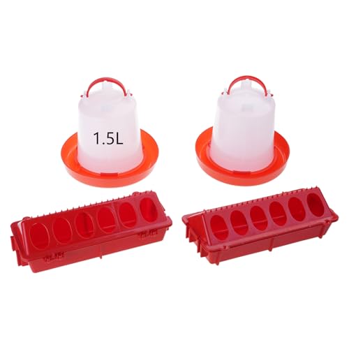 Spill Feed Set Poultry Trough Waterer for Small Scale Livestock Care Treat Feeding Tool Backyard Chicken Supplies Chicken Accessories Poultry Feeding - color: Style2